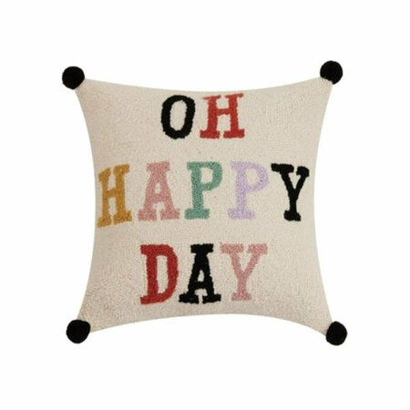 PUESTA EN ESCENA 16 x 16 in. One Day Hook Pillow with Pom Poms PU3673725